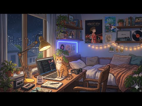 🌙 Lofi Late Night | Everyone's Asleep. Just You, Your Projects & the Quiet 🐈‍⬛