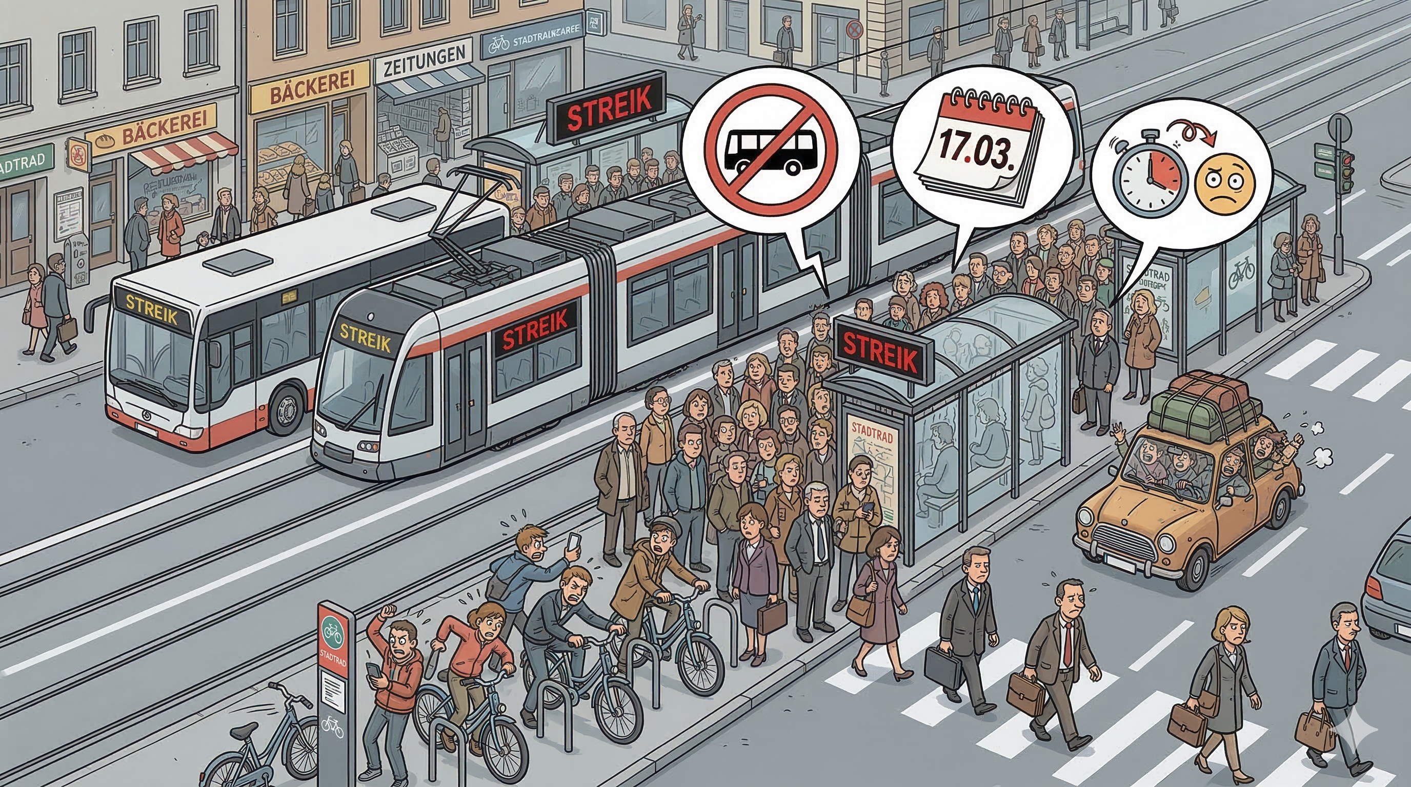 17 марта в NRW снова встанет транспорт